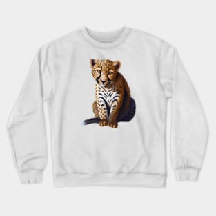 Cute Leopard Drawing Crewneck Sweatshirt